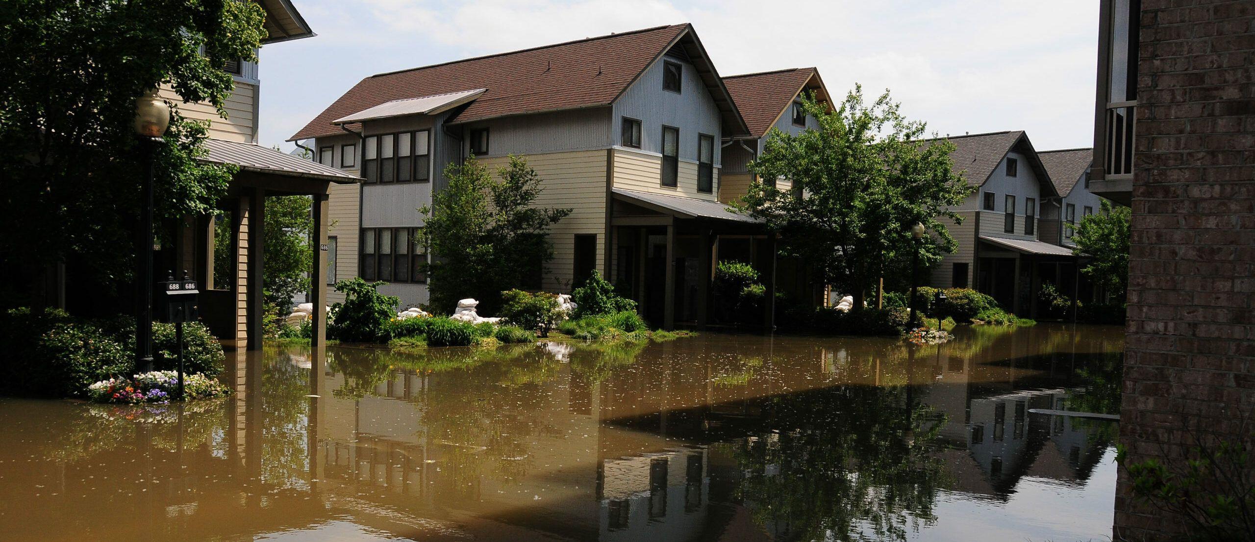 flooded neighborhood after storms
